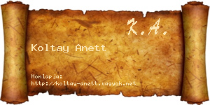 Koltay Anett névjegykártya